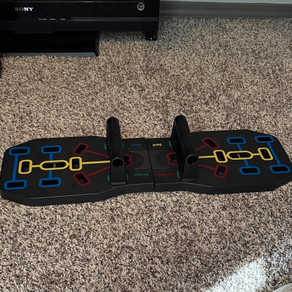 Multifunctional Push-Up Board - Black with Red, Blue, Yellow, Green Accents